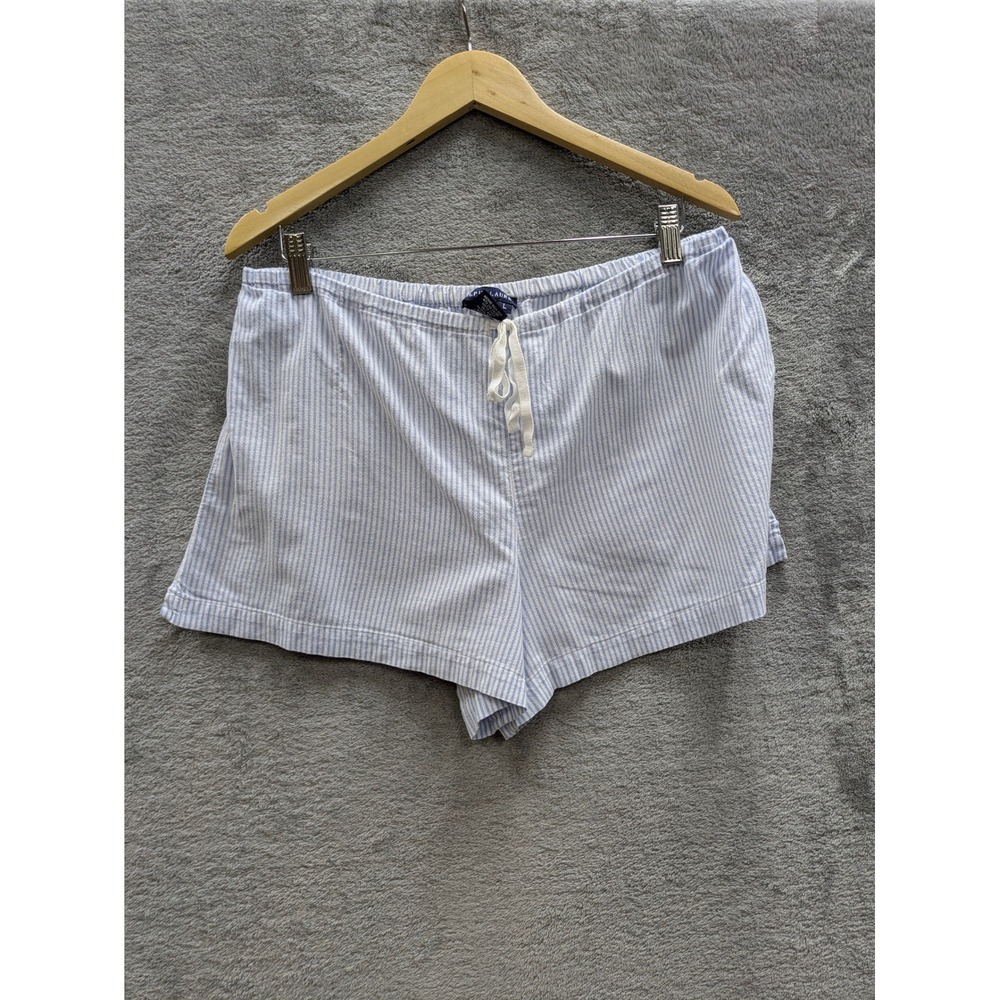 Ralph Lauren Pajama Shorts Womens Large Striped Pony Pocket